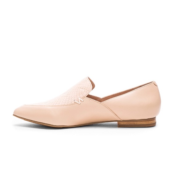 Blush Leather Snake Embossed Loafer Flat - Picture 4 of 6